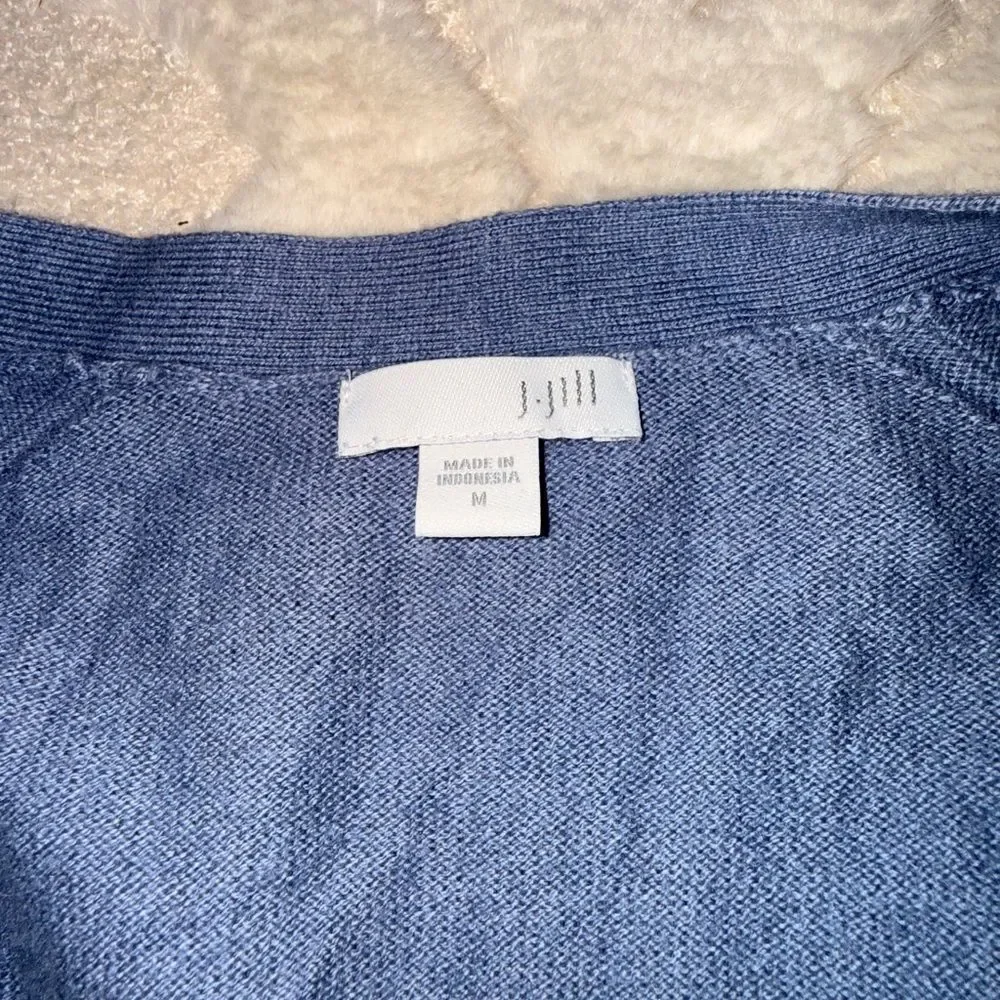 J. Jill Soft Blue Open Cardigan